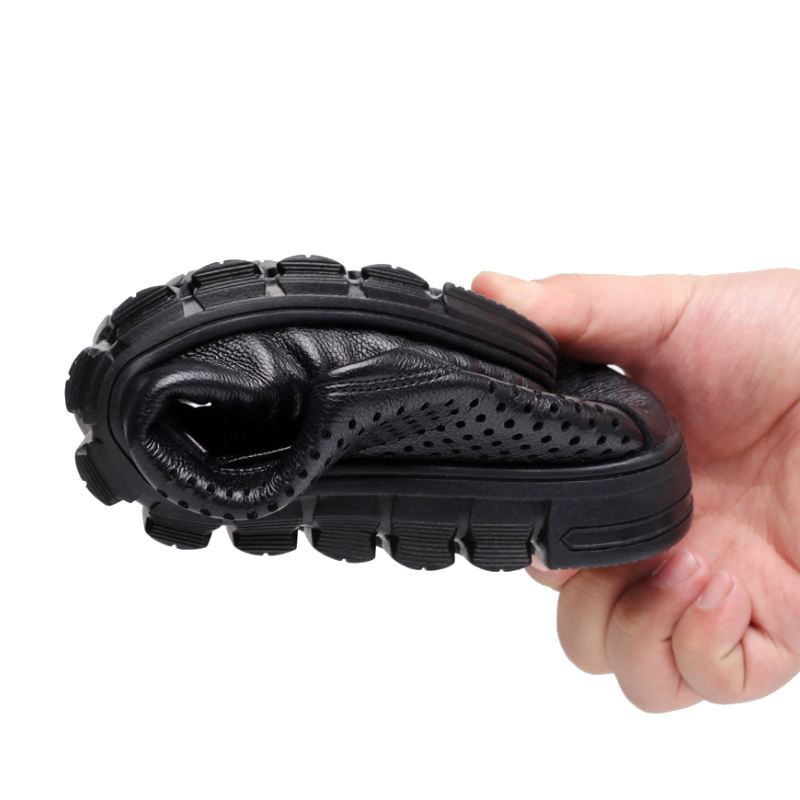 Mænd Mikrofiber Åndbar Hul Ud Skridsikker Sål Slip On Casual Sko
