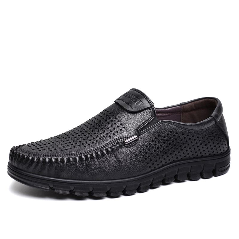 Mænd Mikrofiber Åndbar Hul Ud Skridsikker Sål Slip On Casual Sko