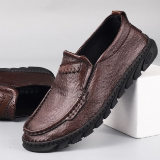 Mænd Mikrofiber Læder Åndbar Håndsyning Blød Sål Casual Sko