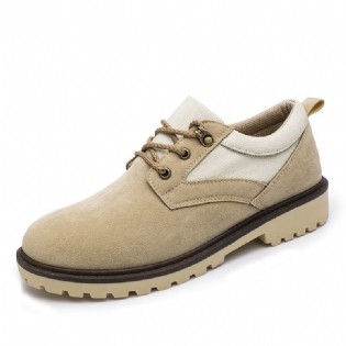 Mænd Retro Syntetisk Ruskind Stitching Canvas Bærbare Casual Tooling Sko