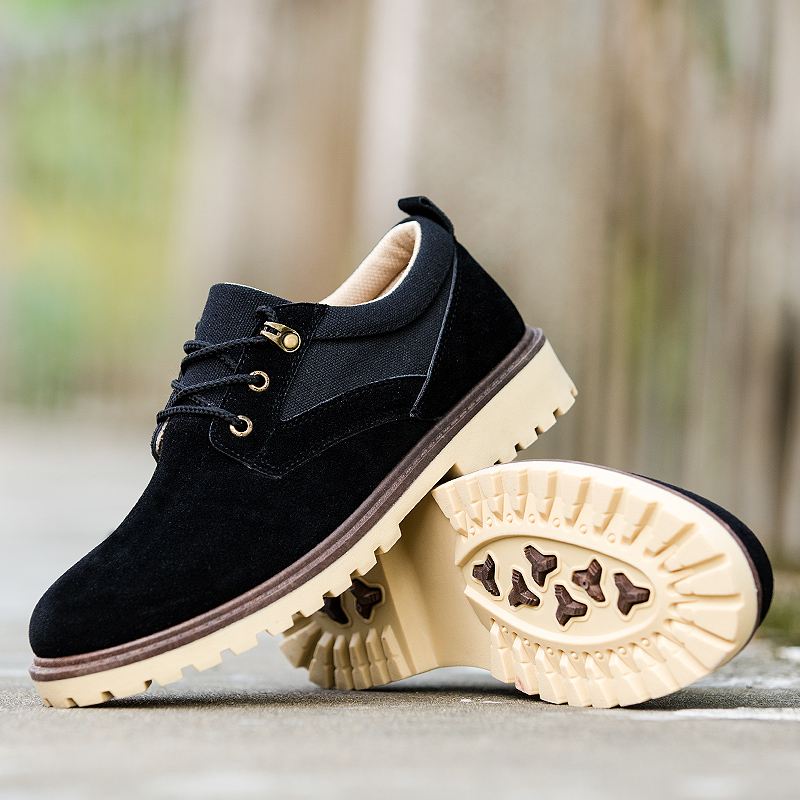 Mænd Retro Syntetisk Ruskind Stitching Canvas Bærbare Casual Tooling Sko