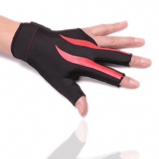 1stk Billard-tre-fingerhandsker Lycra Anti-udskridning Snooker Billard Kø Handske Pool Venstre Hånd Høj Elasticitet Til Unisex