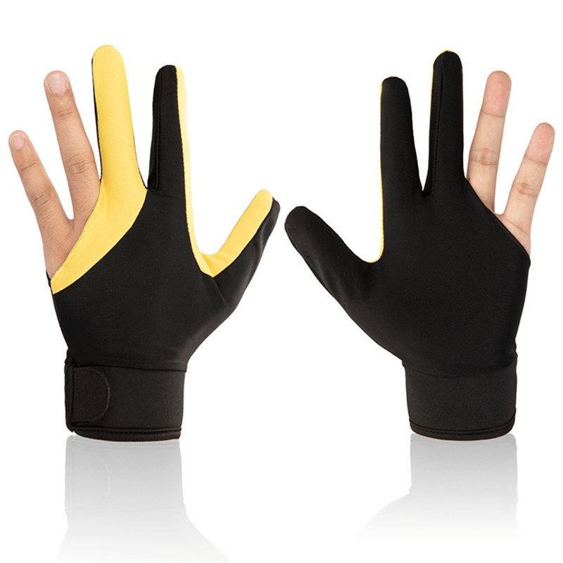 1stk Billard-tre-fingerhandsker Lycra Anti-udskridning Snooker Billard Kø Handske Pool Venstre Hånd Høj Elasticitet Til Unisex