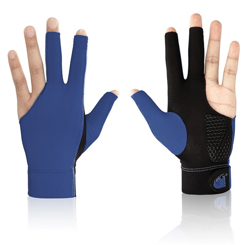 1stk Billard-tre-fingerhandsker Lycra Anti-udskridning Snooker Billard Kø Handske Pool Venstre Hånd Høj Elasticitet Til Unisex