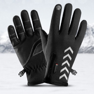 Cykling Varme Handsker Sæson Udendørs Vandtæt Sport Anti-skid Fem-finger Touch Screen Nat Ridning Highlight Reflekterende Handsker