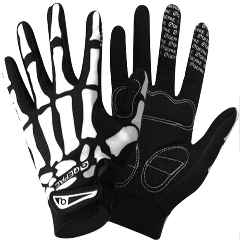 Herre Ghost Claw Human Skeleton Motorcykel Fuldfinger Handsker Vintervarme Vanter