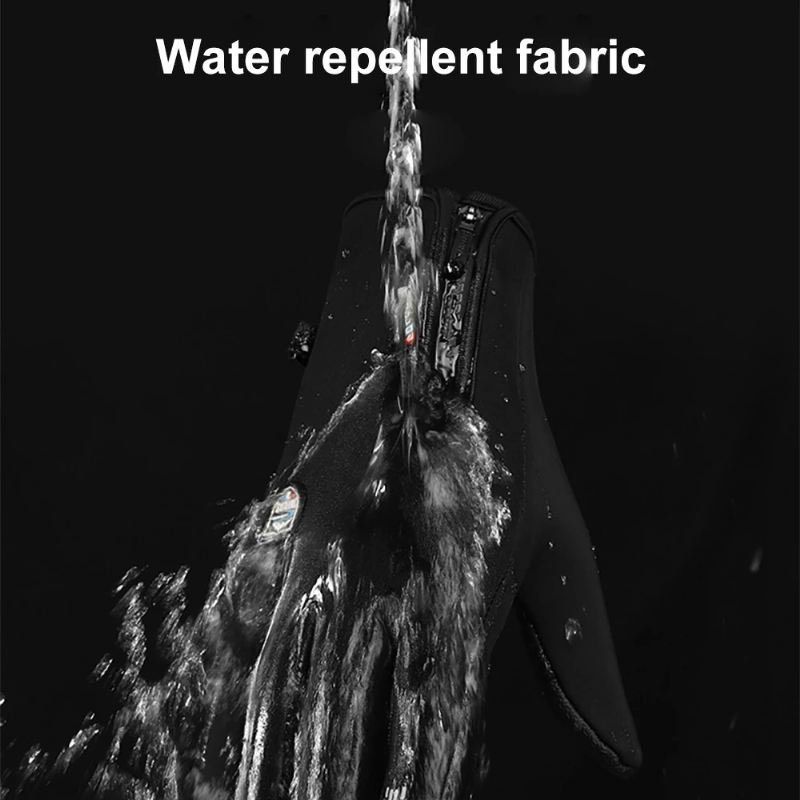 Mænd Dacron Polar Fleece Refleks Strip Plus Velvet Fuld Finger Varme Udendørs Vandtætte Vindtætte Skridsikre Berøringsskærmshandsker