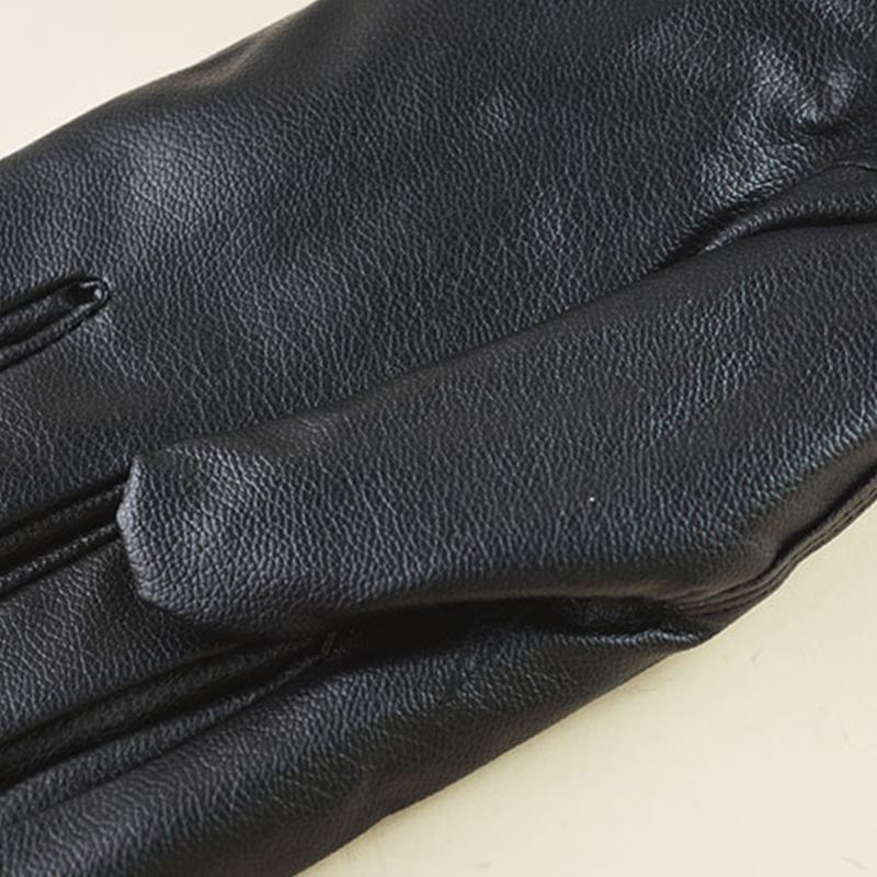 Mænd Imiteret Læder Vandtæt Plus Fløjlsskærm Berørbar Ridning Sport Outdoor Full-finger Handsker