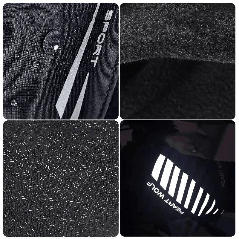 Mænd Vandtætte Skridsikre Reflekterende Strimler Design Sportshandsker Vinter Outdoor Plus Velvet Varme Touch Screen Handsker