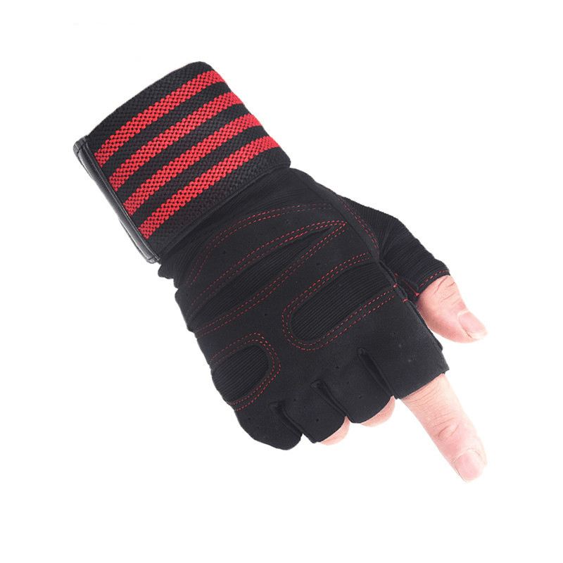 Ribbon Compression Armbånd Sports Non-slip Halvfinger Handsker