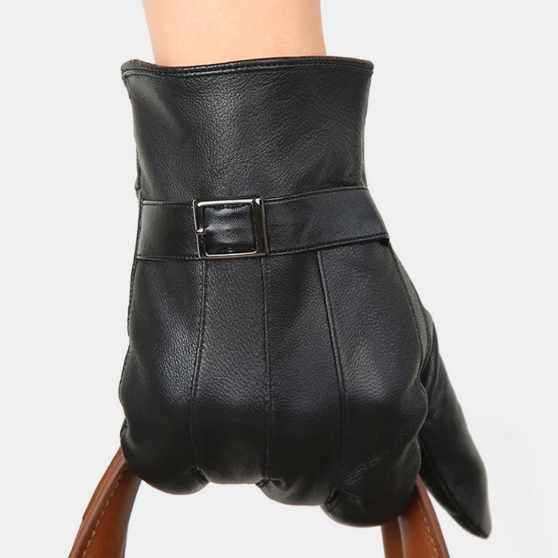 Unisex Ægte Læder Fåreskind Skærm Touch Warm Outdoor Casual Business Handsker