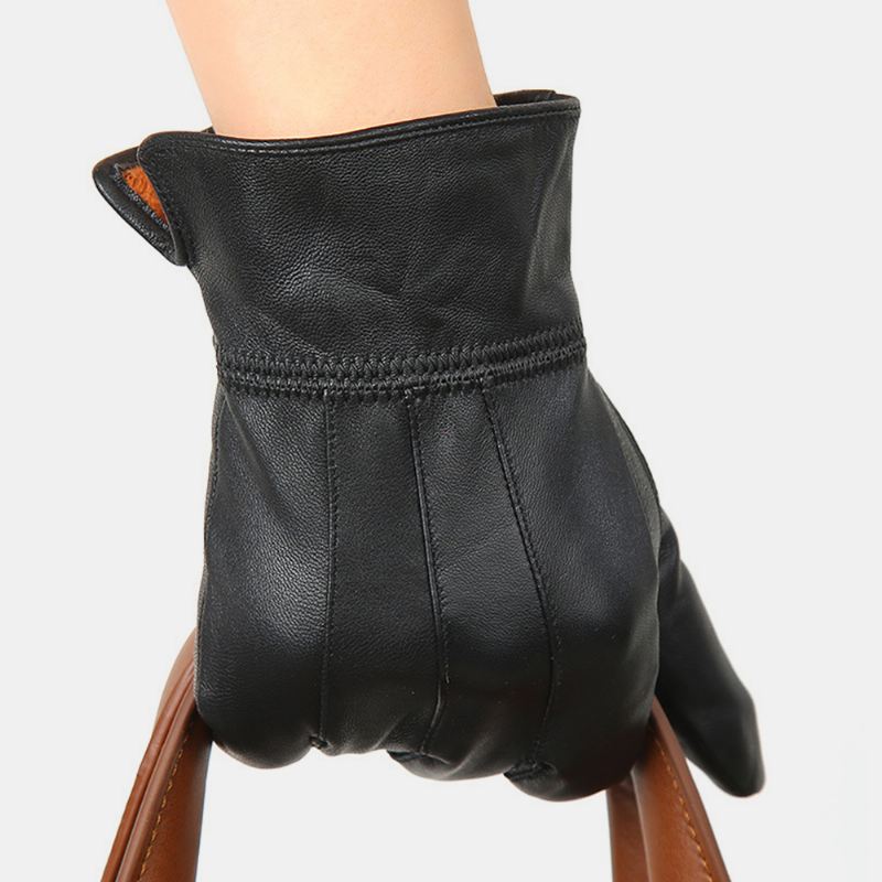 Unisex Ægte Læder Fåreskind Skærm Touch Warm Outdoor Casual Business Handsker
