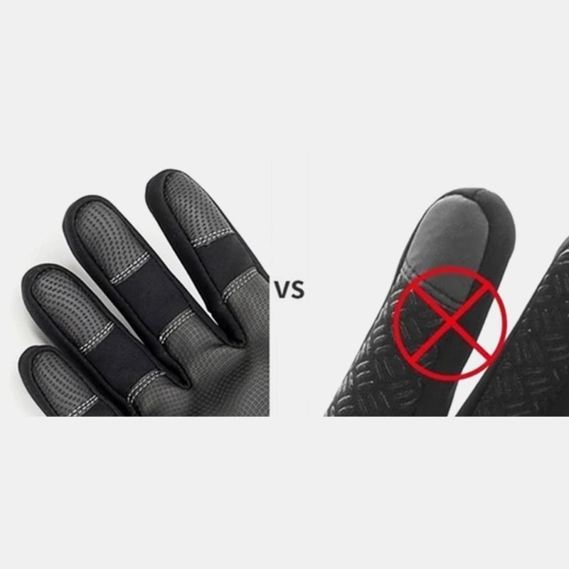 Unisex Fleeceskærm Berørbar Vinter Udendørs Holder Varmen Vandtætte Cykelridningshandsker Med Fuldfinger