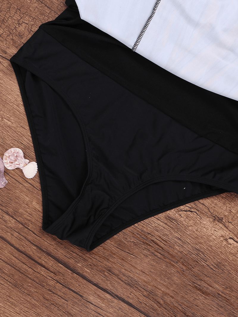 Plus Size 5xl Stribet Polstret Badekjole Med Bund