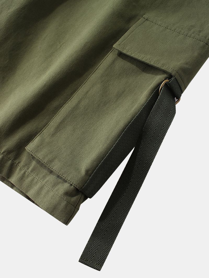 Herre 100% Bomuld Muti-pocket Snoretræk Elastiske Talje Arbejdsshorts
