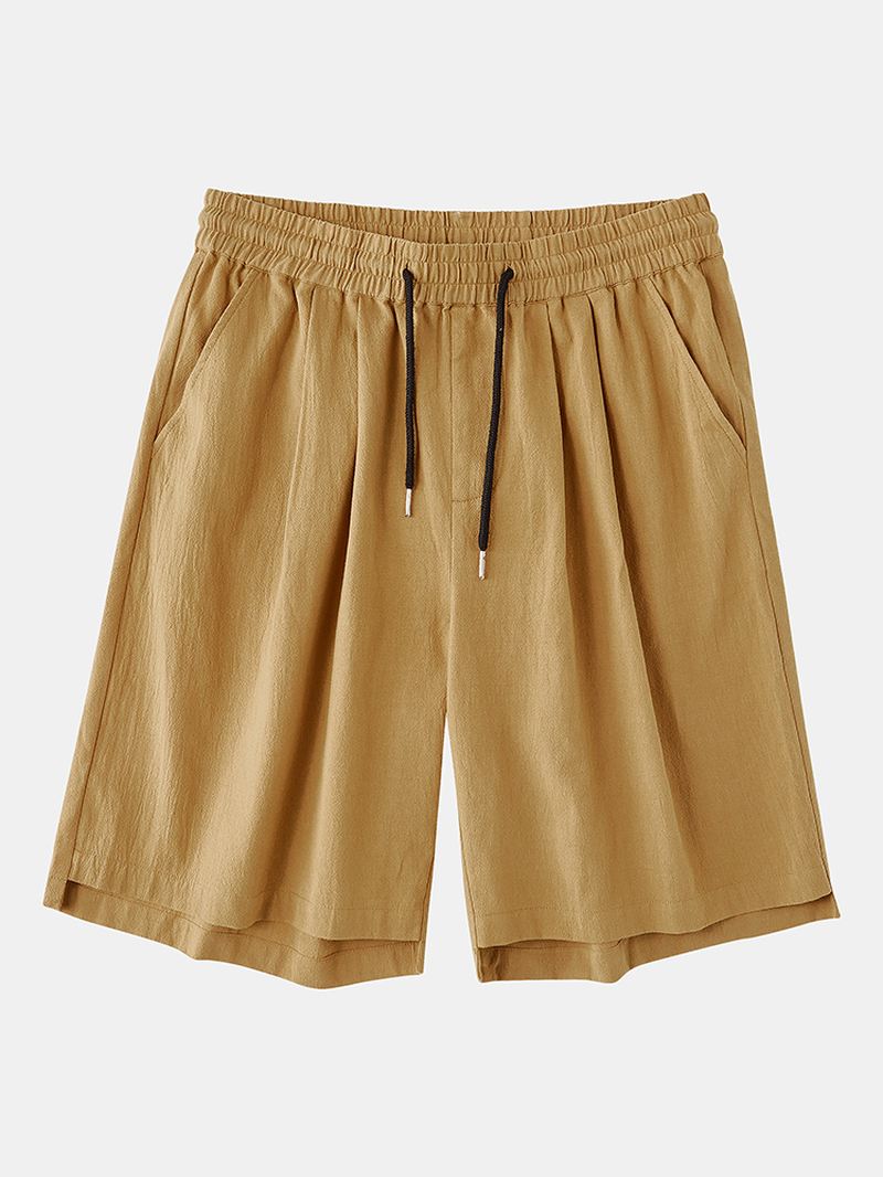 Herre Casual 100% Bomuld Åndbare Lommer Shorts Med Snoretræk