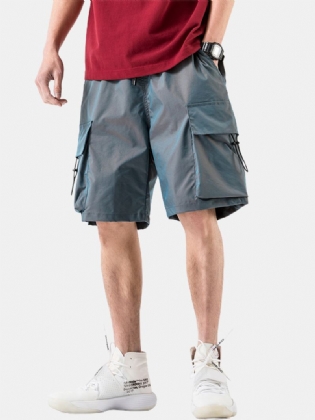 Herre Casual Big Pocket Cargo Shorts Med Snoretræk