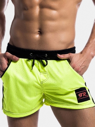 Herre Mesh Undertøj Shorts Fritid Mode Løbe Fitness Elastisk Talje Snøre Sportsshorts