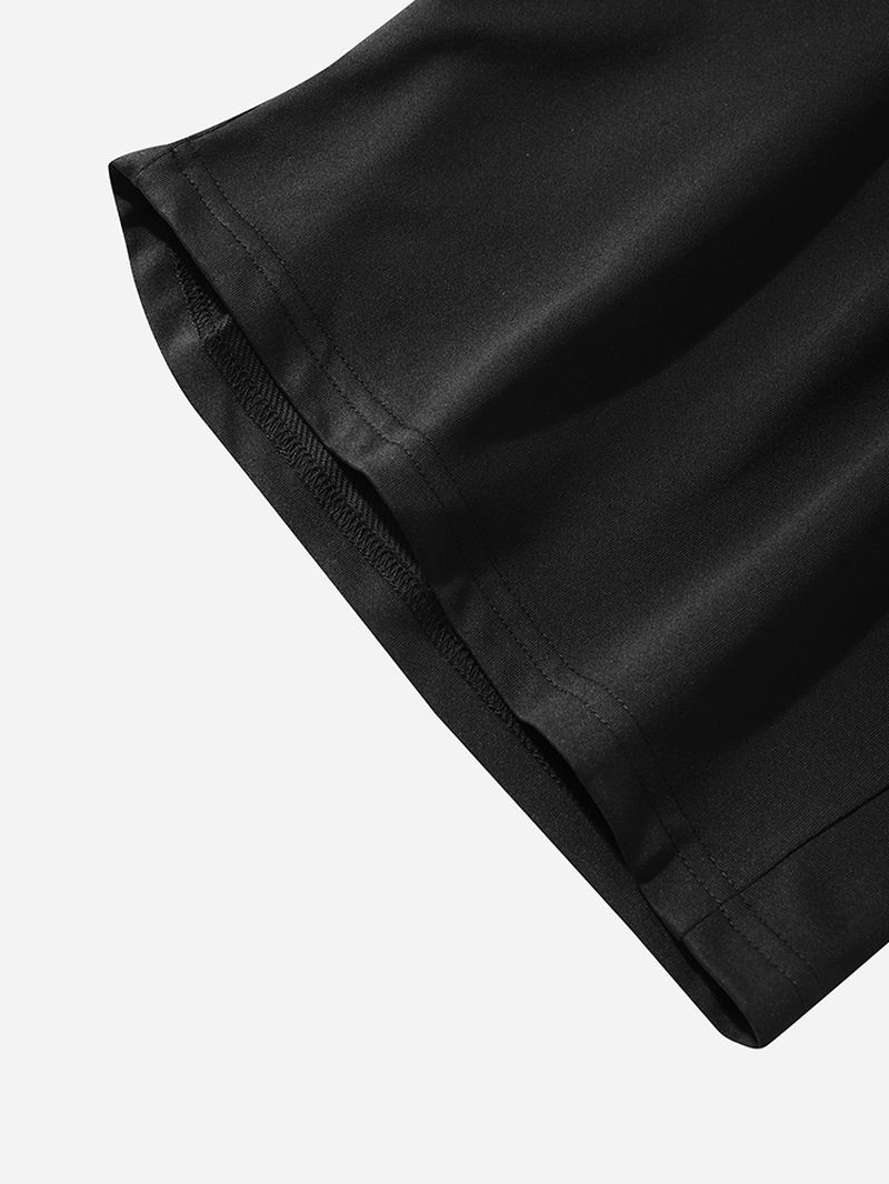 Herre Nasa Label Leisure Sorte Elastiske Taljeshorts Med Sidelomme