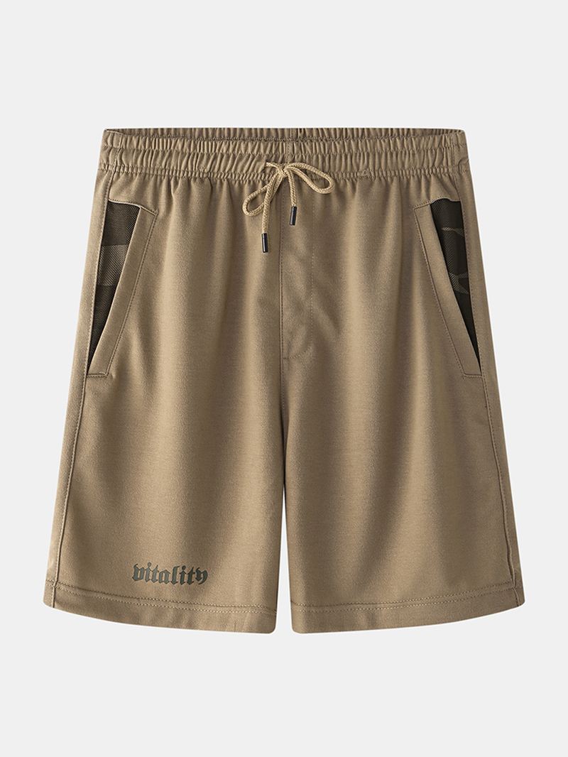 Herre Sport Elastisk Talje Lomme Ensfarvede Afslappede Shorts