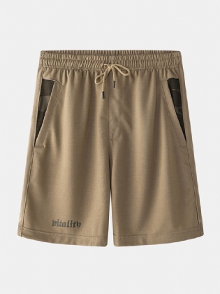 Herre Sport Elastisk Talje Lomme Ensfarvede Afslappede Shorts