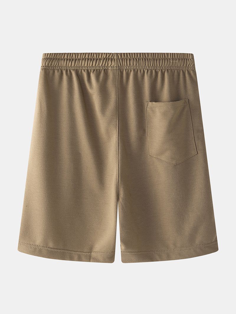Herre Sport Elastisk Talje Lomme Ensfarvede Afslappede Shorts