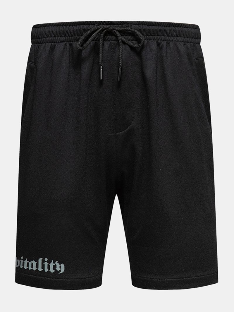 Herre Sport Elastisk Talje Lomme Ensfarvede Afslappede Shorts