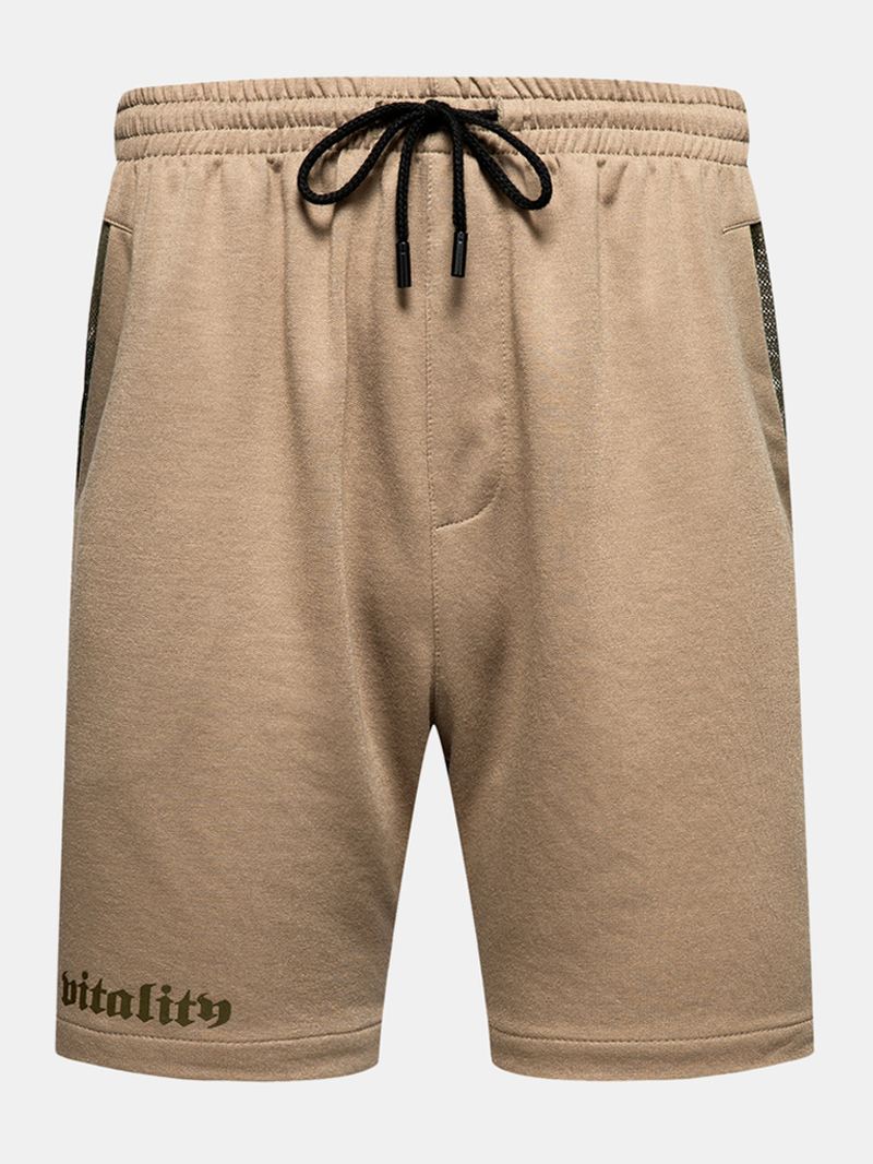 Herre Sport Elastisk Talje Lomme Ensfarvede Afslappede Shorts