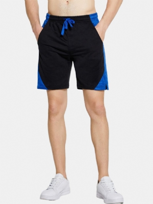 Herre Sports Patchwork Åndbar Casual Shorts Med Snøre