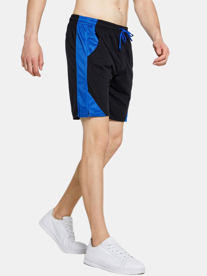 Herre Sports Patchwork Åndbar Casual Shorts Med Snøre