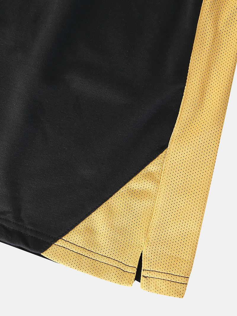 Herre Sports Patchwork Åndbar Casual Shorts Med Snøre