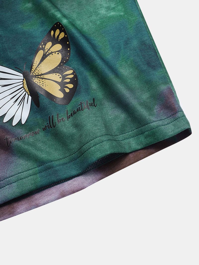 Herre Tie Dye Butterfly Med Tryk Elastiske Talje Shorts