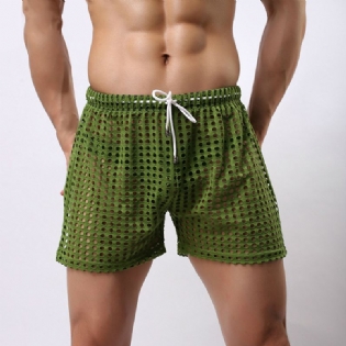 Hollow Out Fishnet Bukser Se Gennem Mesh Åndbare Shorts