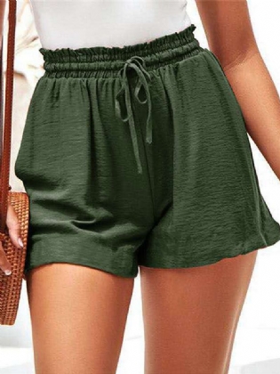 Kvinder Sommer Elastik Talje Ruffle Casual Wild Shorts