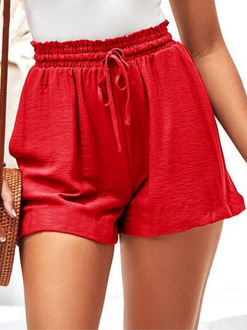 Kvinder Sommer Elastik Talje Ruffle Casual Wild Shorts