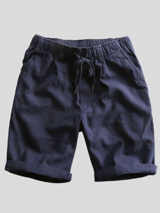 Mænd 100% Bomuld Casual Shorts Med Snoretræk