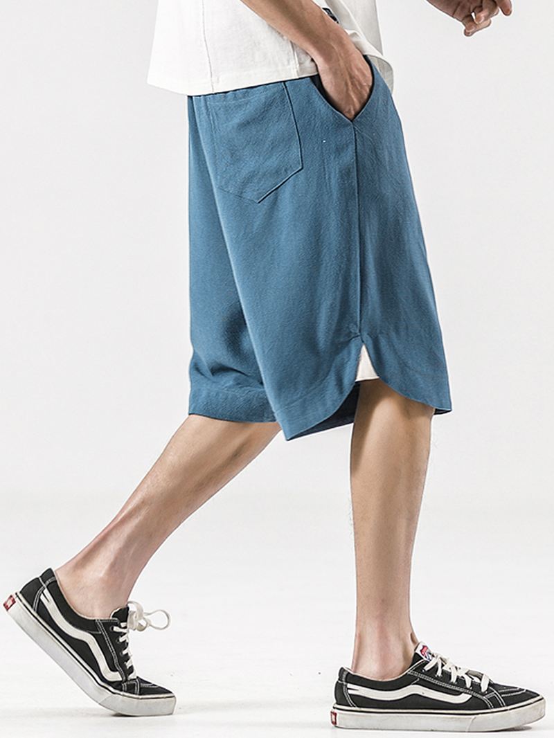 Mænd 100% Bomuld Ensfarvede Fritidsshorts