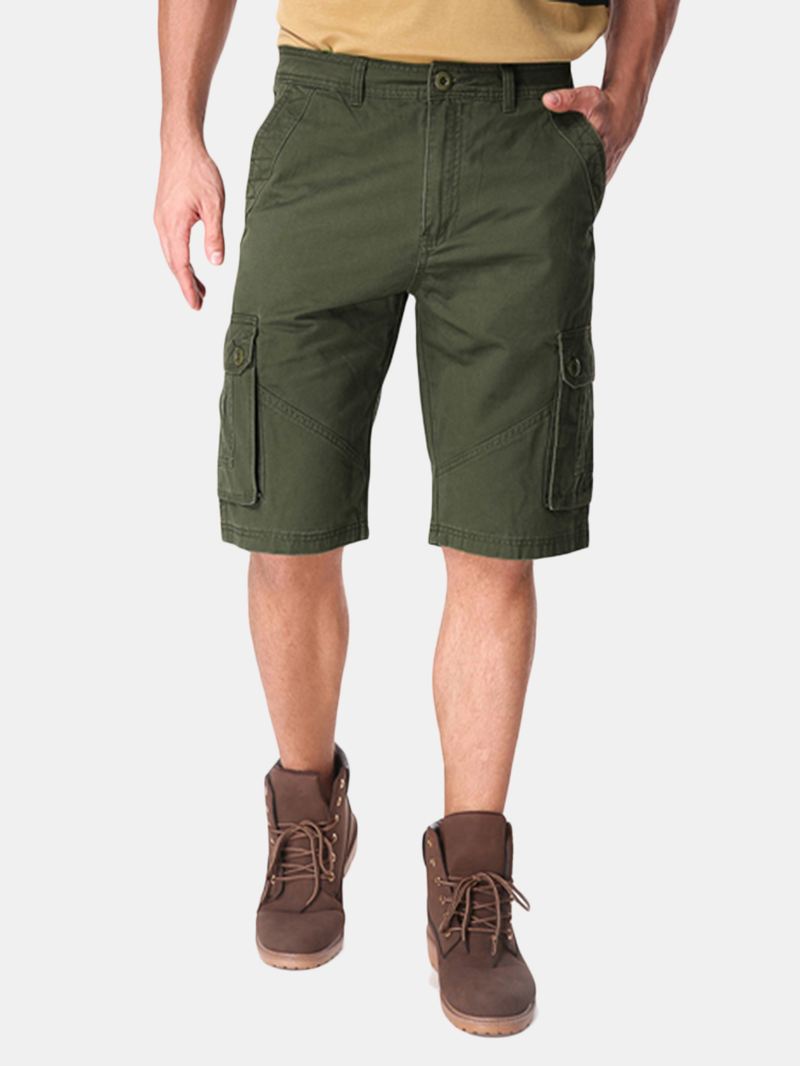 Mænd Casual Bomuld Store Lommer Loose Cargo Military Shorts