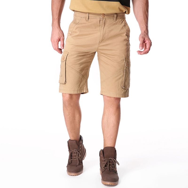 Mænd Casual Bomuld Store Lommer Loose Cargo Military Shorts