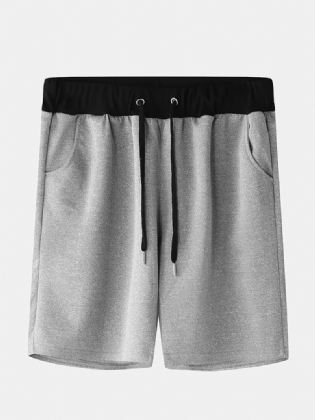 Mænd Casual Color Block Elastisk Talje Home Shorts