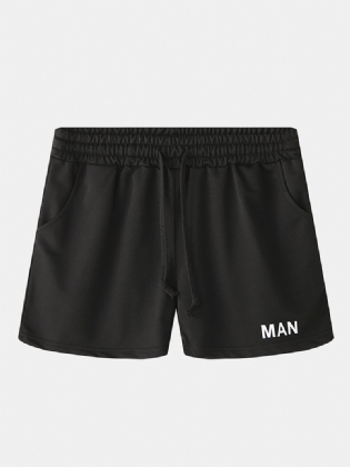 Mænd Casual Pocket Letter Med Tryk Shorts
