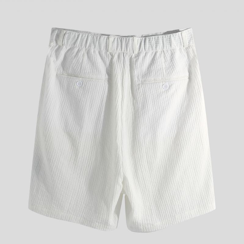 Mænd Cotton Seersucker Relaxed Chino Shorts