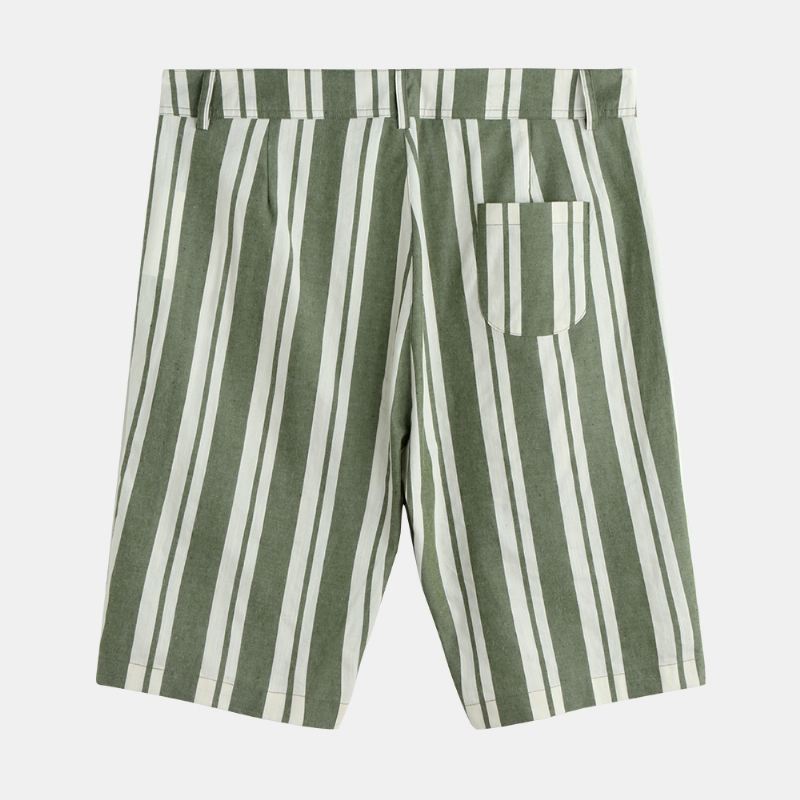 Mænd Sumemr Beach Stripe Åndbar Big Pocket Casual Shorts
