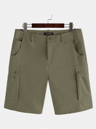 Solide Cargo-shorts Med Flere Lommer Til Mænd