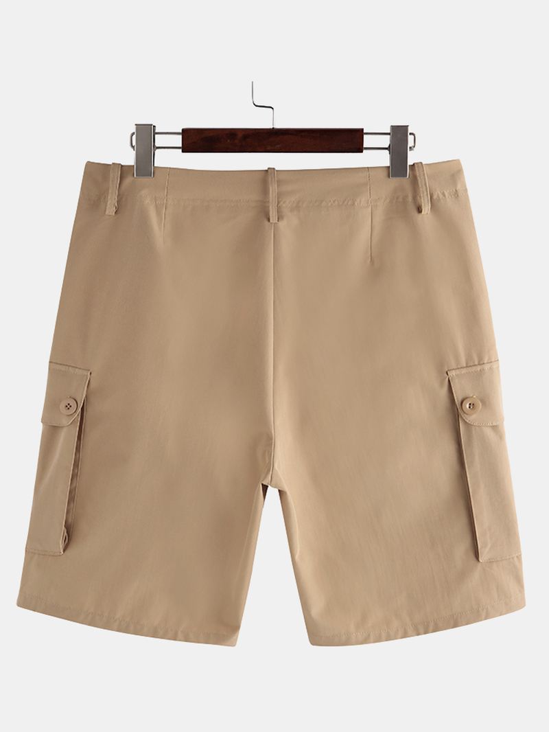Solide Cargo-shorts Med Flere Lommer Til Mænd