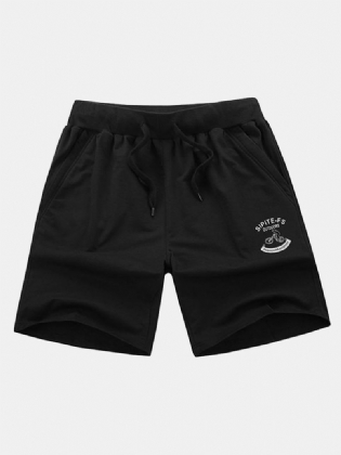 XS-5xl Sportsshorts I Bomuld Til Mænd Elastisk Linning Lommer Med Lynlås Korte Bukser Med Snøre