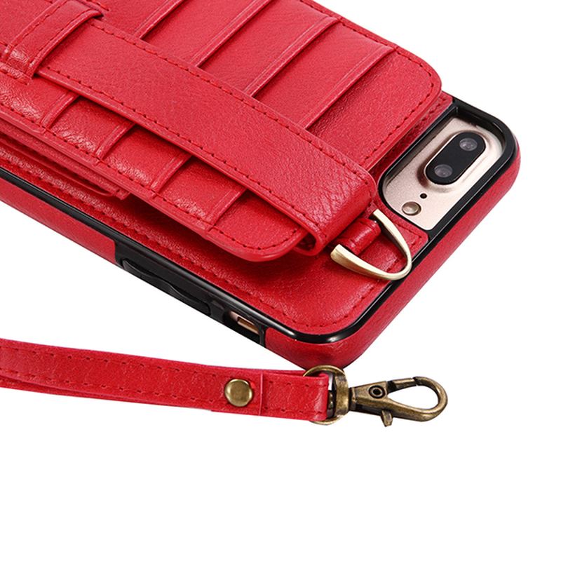 Ægte Læder Multifunktionel Iphone6/6s/6 Plus/6s Plus/7/7 Plus Etui Pung Kortholder Telefontaske