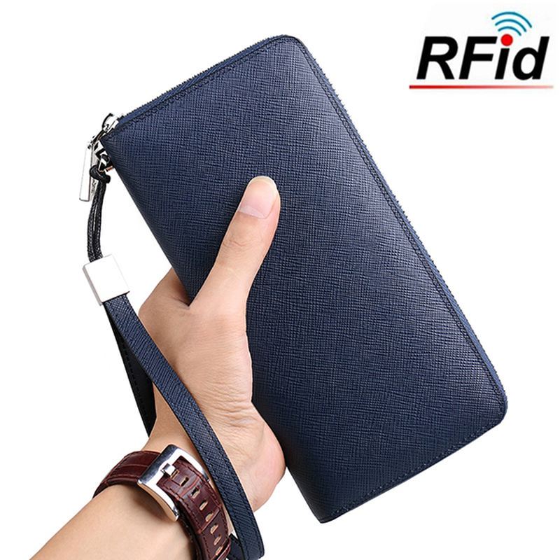 Blokerende Sikker Kortpung Clutch Zip Kortholder Organizer Holder 35 Kort