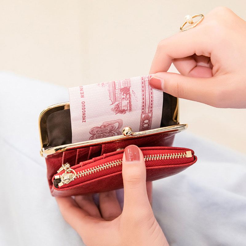 Kvinder 6 Card Slots Vintage Short Wallet Pung