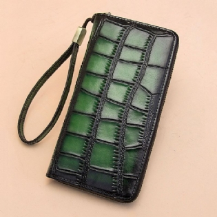 Kvinder Ægte Læder Alligator Mønster Retro Blød Læder Taske Multi-slot Kortholder Pung Clutch Pung